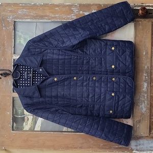 XL Jones New York Signature Snap-Front Quilted Midnight Blue Jacket